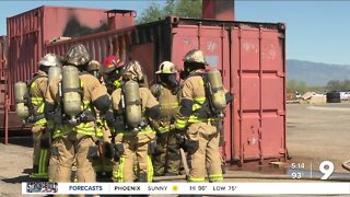 Firefighters from Europe in Tucson training