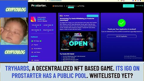 Tryhards, A DECENTRALIZED NFT BASED game. Its IGO On Prostarter Has A Public Pool. Whitelisted Yet?