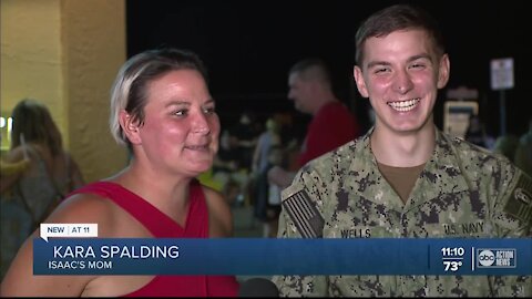 Navy sailor flies 25 hours to hug mom for Christmas