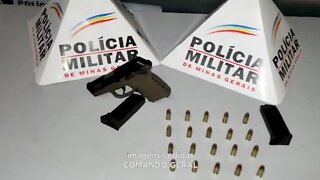 Acesso à paca: arma, munições, carro e três detidos pela polícia na zona rural de Gov. Valadare