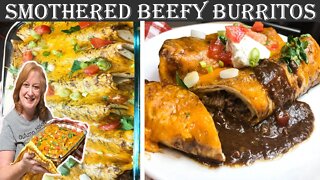 SMOTHERED BEEFY BURRITOS | Delicious and Easy Dinner Idea