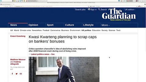 Kwasi Kwarteng planning to scrap caps on bankers bonuses