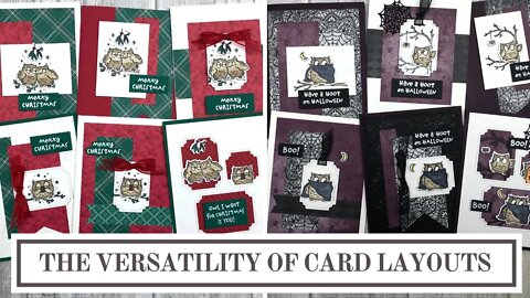 Stampin Up Have A Hoot Bundle - 12 Halloween and Christmas Card Ideas