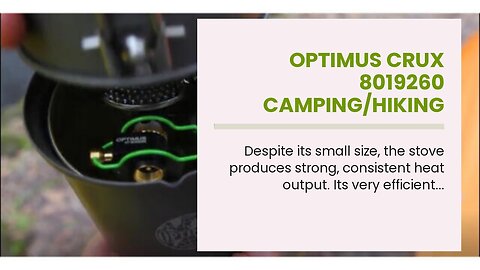 Optimus Crux 8019260 CampingHiking Camp Stove