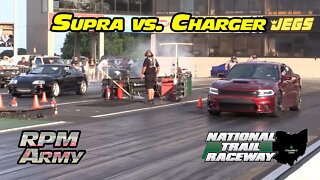 MKIV Toyota Supra vs Dodge Charger Midnight Street Drags at National Trail Raceway