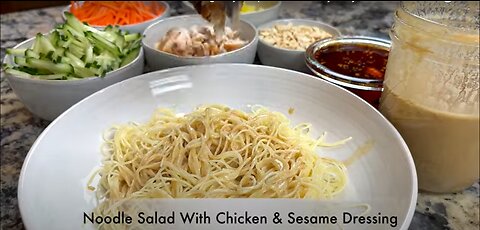 Noodle Salad With Chicken And Sesame Dressing Easy Recipe