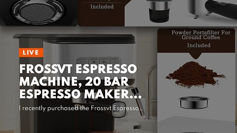 Frossvt Espresso Machine, 20 Bar Espresso Maker with Milk Frother Steam Wand for Latte and Capp...
