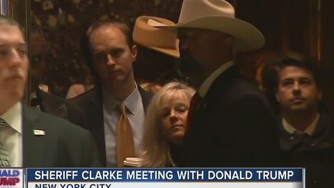 Milwaukee County Sheriff David Clarke meets with Donald Trump