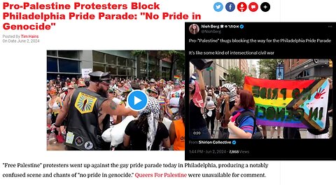 At the Intersection of GloboHomo: Pro Hamas Terror Group Blocks Philly "Pride' Parade