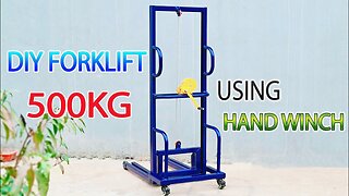 I Buiilt A Forklift using Hand Winch at home