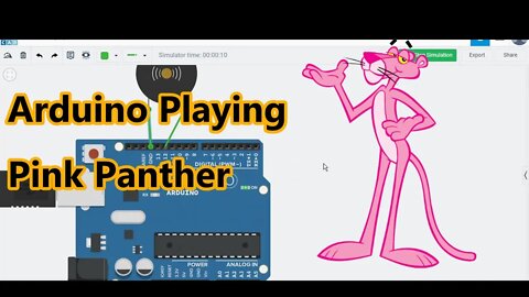 Arduino Playing Pink Panther Theme on Tinkercad