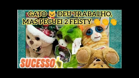 FEISTY GATO 🐱 DEU TRABALHO, MAS VEIO FEISTY DINO E OUTRA PELÚCIA👏🎁👏🎄