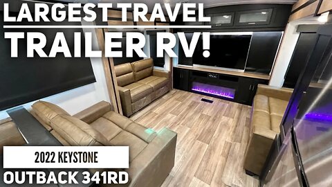 Largest Travel Trailer RV with Washer and Dryer! 2022 Keystone Outback 341RD