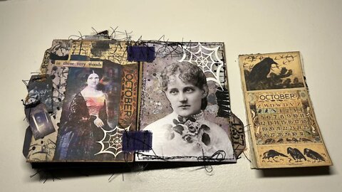 Part #5 Spooky Past File Tab Mini Hinge Journal and Quick How To On Print to Size App
