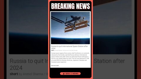 Breaking News: Russia to quit International Space Station after 2024 #shorts #news