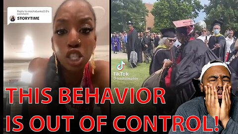 Black Woman SNATCHES MIC From White Woman And Has Complete MELTDOWN Over 'Racism' At Graduation!