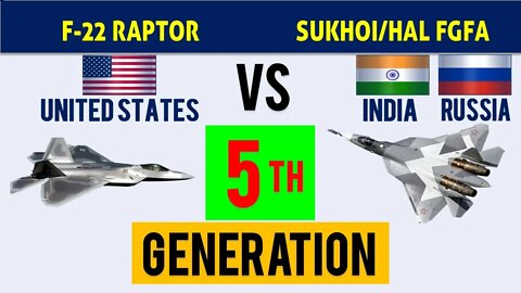 F-22 Raptor vs Sukhoi/HAL FGFA Su 57 Fighter Aircraft comparison | USA vs India यूएसए बनाम भारत