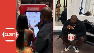 Kim Kardashian & Kanye West Enjoy KFC While On A Date In Paris!