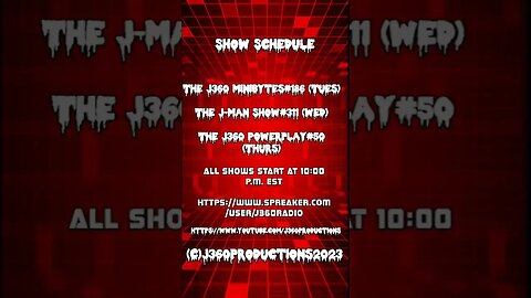 J360 Schedule: 10/03/23 #upcomingevents #upcomingshow