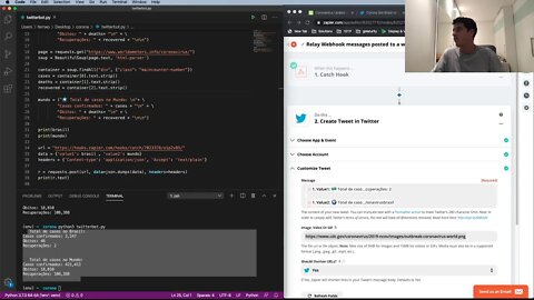 Criando um bot not twitter (em python) que reporta casos do Coronavírus a cada hora - Parte 3