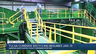 Tulsa curbside recycling resumes Jan 31