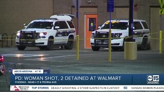 Woman shot, two men detained at Phoenix Walmart