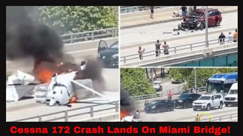 Plane Makes Crash Landing On Miami Bridge!