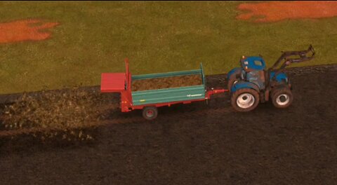 Farming Simulator 18 - loading straw and hauling manure