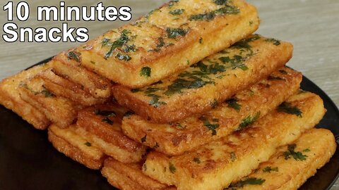 10 minutes Snacks recipe | Easy & quick homemade bread snacks