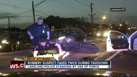 Dramatic LPD takedown of robbery suspect raises questions about excessive force