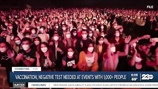 New vaccine rules for indoor events with 1,000+ people