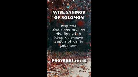 Proverbs 16:10 | NRSV Bible | Wise Sayings of Solomon