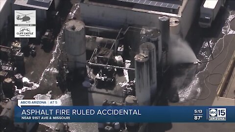 Silo filled with liquid asphalt catches fire at Glendale plant