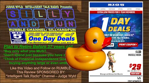 20230315 Wednesday BIG 5 Sporting REVIEW of One Day Deals Today by Fan of ODD Bargains Good Savings