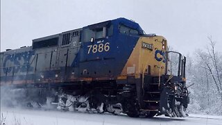 CSX & Amtrak East Of Syracuse NY MP280, Rail Fan Time During The BIG Snow Storm 2023