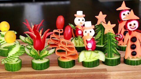 10 Food Challenge - Super Salad Decoration Ideas - Christmas Party Food Ideas