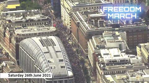 HELICOPTER LIVE FEED Freedom March Live 26th June 2021 LONDON