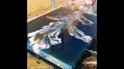Acrylic Pour Painting String DIY | #acrylicpainting #pourpainting #DIY | Your Vision's Factory