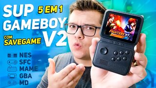 A EVOLUÇÃO DO GAMEBOY - 5 VÍDEO GAMES EM 1, com SAVEGAME! E PODE INSTALAR NOVOS JOGOS!