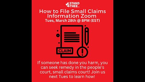 Stand4THEE Small Claims Info Zoom March 28 2023