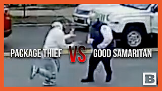 Hit Stick! Good Samaritan Tackles Package Thief Running from Police