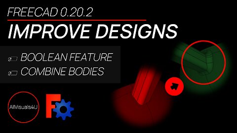 ⚠ Improve Your Designs - How To Combine Bodies In FreeCAD - FreeCAD Boolean Tutorial