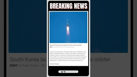 Sensational News: South Korea launches its first lunar orbiter #shorts #news