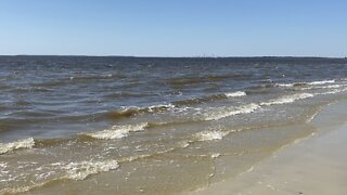 Beach, sun and waves at Jekyll Island, GA