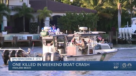 Boater killed on Intracoastal Waterway in Highland Beach