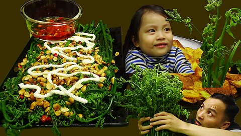 Forest fern vegetable salad (Northwest Thai ethnic dish)