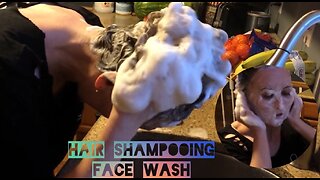 ASMR Hair Shampooing with Face Wash 🧽