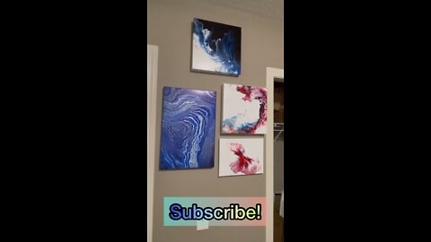 SALE🥳 This unique 4 piece set is looking for a new home. #forsale #abstractart #yyc #yycart #gifts