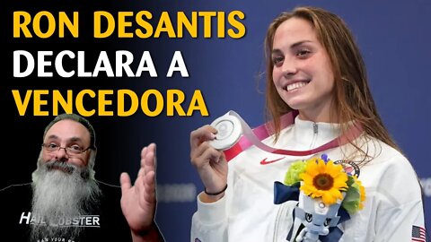 Ron DeSantis declara Emma Weyant, que ficou em segundo, vencedora do campeonato de natação