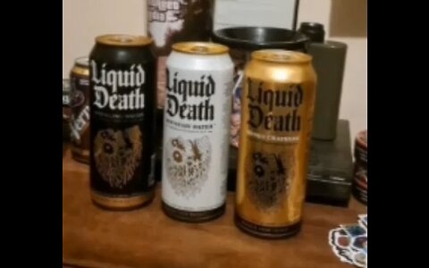 Liquid Death Canned Water (Mountain, Sparkling, & Mango Chainsaw)
